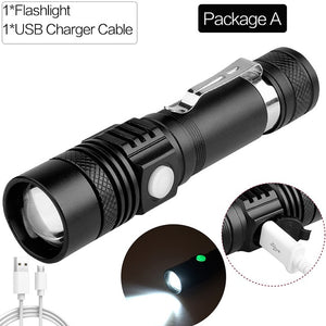 6200LM Super Bright Led flashlight USB linterna led torch T6/L2/V6 Power Tips Zoomable Bicycle Light 18650 Rechargeable