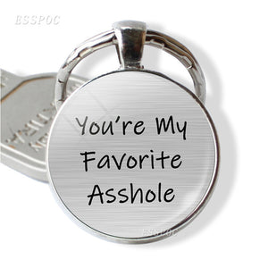 You're An  , But I Love You Butt Lovers Quote Key Chain Romantic Pendant Keychain Couple Jewelry Valentines Day Gift