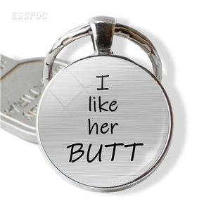 You're An  , But I Love You Butt Lovers Quote Key Chain Romantic Pendant Keychain Couple Jewelry Valentines Day Gift