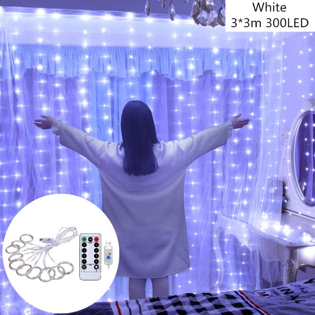 Curtain Fairy String Light LED Christmas Decorations for Home Garland Xmas Light Christmas Valentines 2019 Navidad Ornament Gift