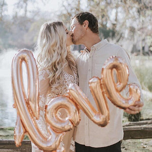 Ligatures LOVE Letter Foil Balloon Anniversary Wedding Valentines Day Party Decoration Love Letter Lip Balls Party Supplies