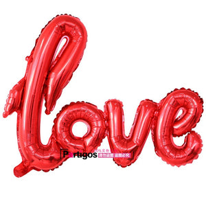 Ligatures LOVE Letter Foil Balloon Anniversary Wedding Valentines Day Party Decoration Love Letter Lip Balls Party Supplies